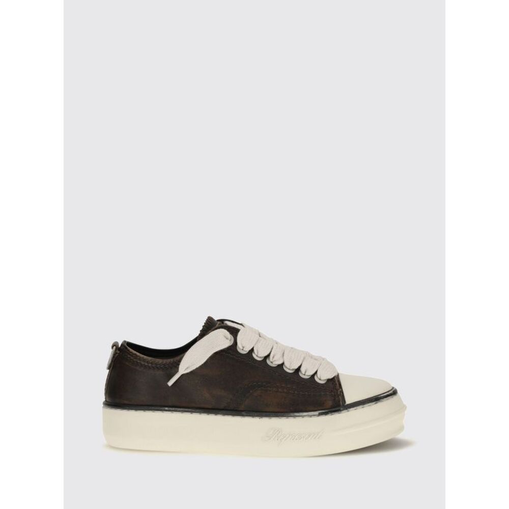 Represent Men Represent Rep-Cap Distressed Leather Sneakers With Rubber Toe Cap